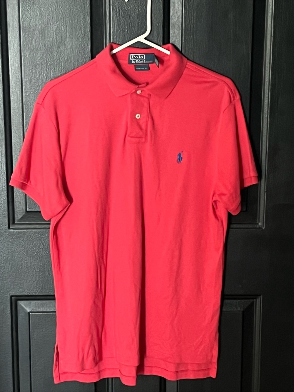 Ralph Lauren Men’s Bright Red Polo with Navy Logo